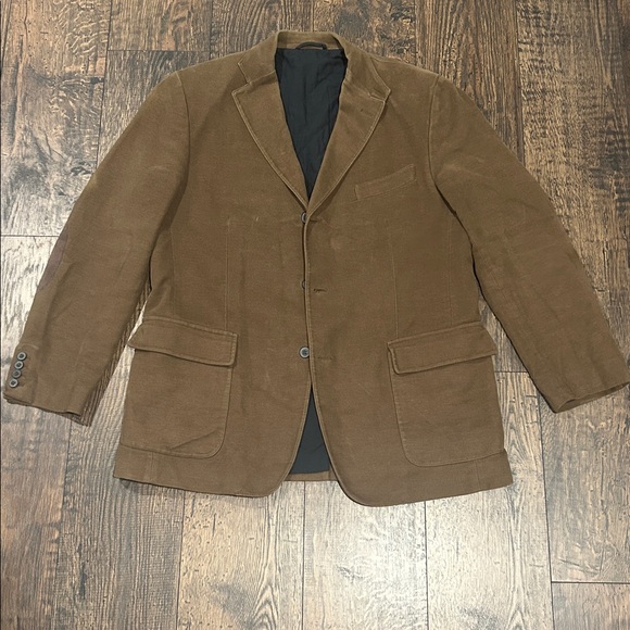 Massimo Dutti Corduroy Quilted Jacket Blazer with Suede Elbow Patches - Picture 1 of 6